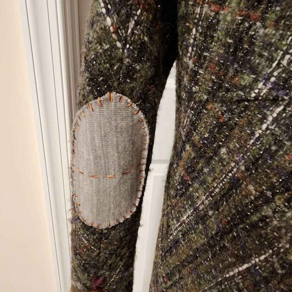 Desigual wool coat size 44 or Large gray/brown with subtle black metallic thread - Picture 14 of 14